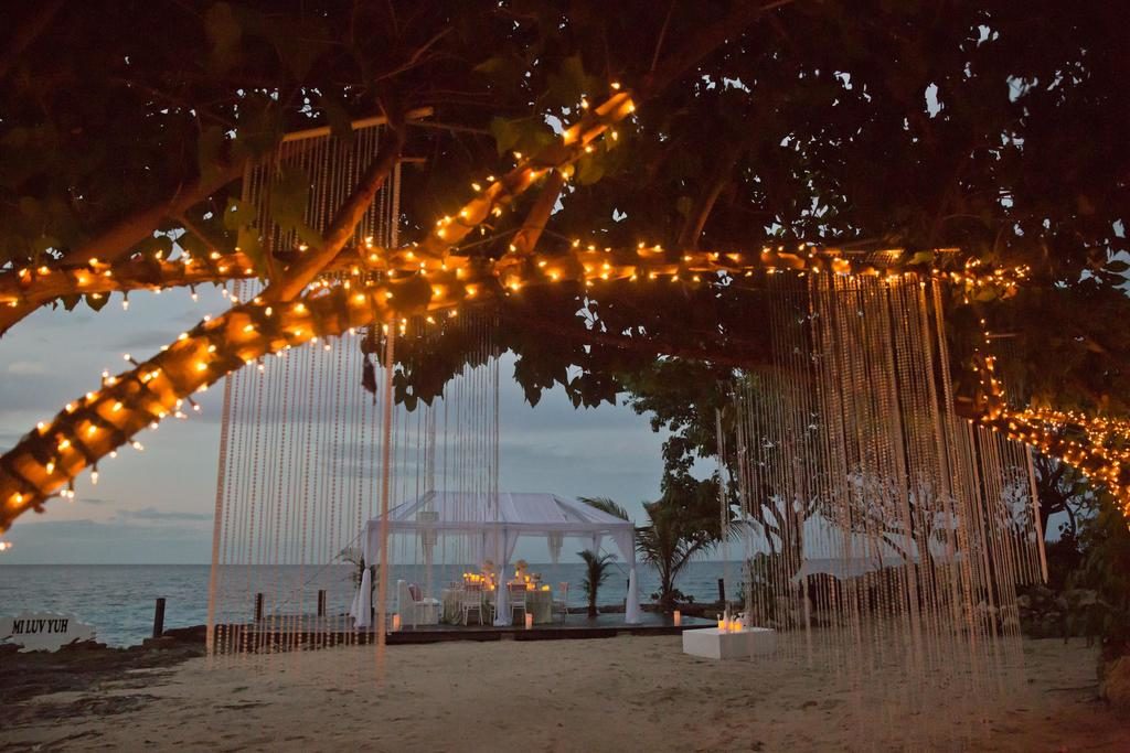 night time beach reception
