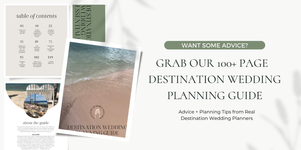 preview of destination wedding planning book